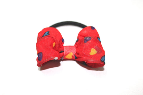 The Hairklip Red Hearts Bow Pony Band