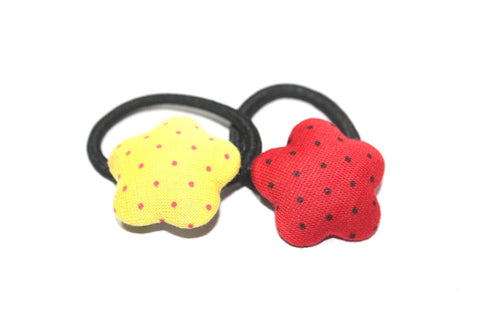 The Hairklip Red & Yellow Star Pony band Set