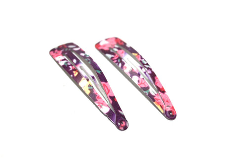 The Hairklip Purple Floral Print Tictac
