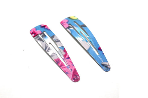 The Hairklip Blue floral Print Tictac