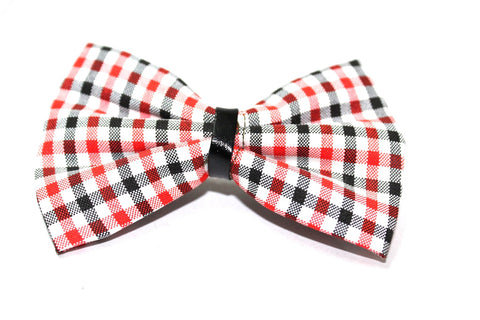 The Hairklip Red & Black Check Bow Alligator Clip